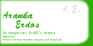 aranka erdos business card